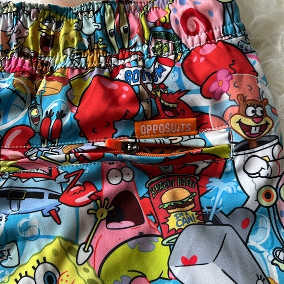🆕 Opposuits Nickelodeon SpongeBob Frenzy Swim Short Men’s Size Small - Picture 6 of 14
